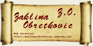 Žaklina Obretković vizit kartica